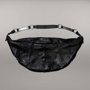 YVES SAINT LAURENT Rive Gauche YSL Sling Leather Black Mombasa Y2K Tom Ford